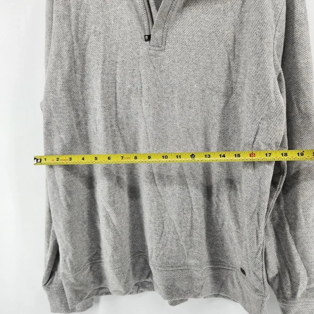Flag & Anthem Men's Large Grey Hero Solid‎ Twill Quarter Zip Sweater NWT